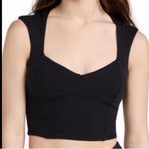 ALO Yoga Black Sweetheart Neck Crop Top